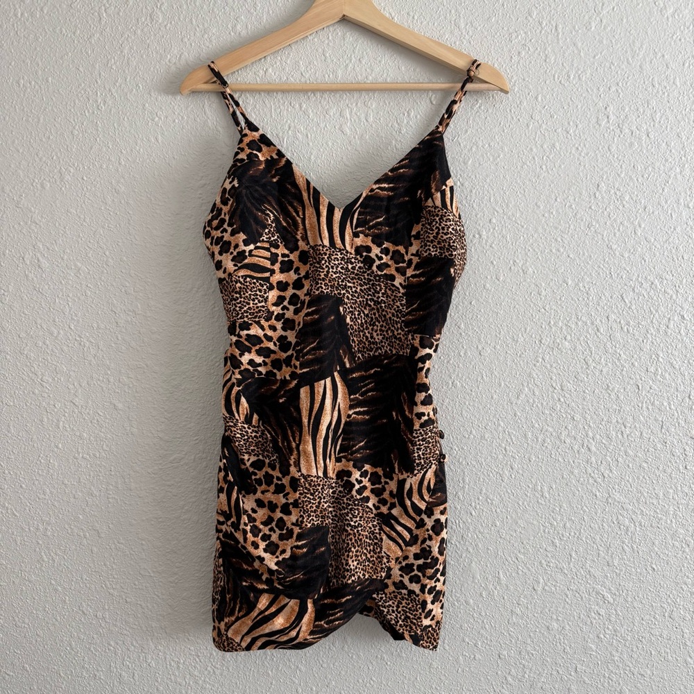Urban outfitters animal print tulip mini dress size medium